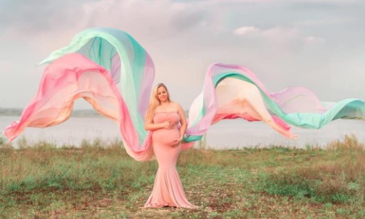 Luxe Cascading Rainbow Maternity Dress